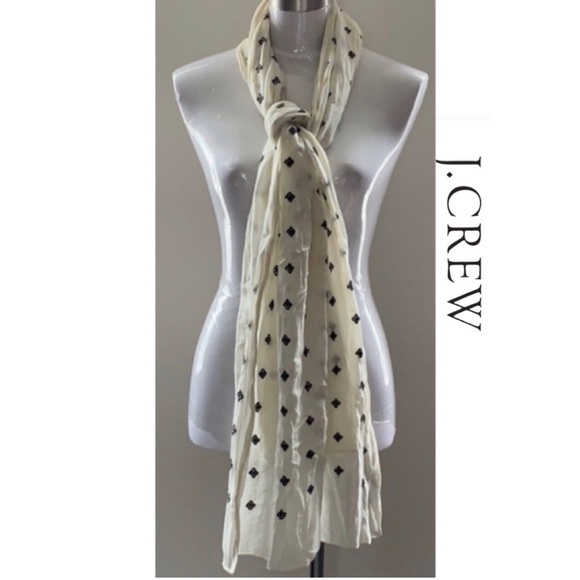 J. Crew Accessories - 🦋J.Crew Embroidered Black floral Scarf